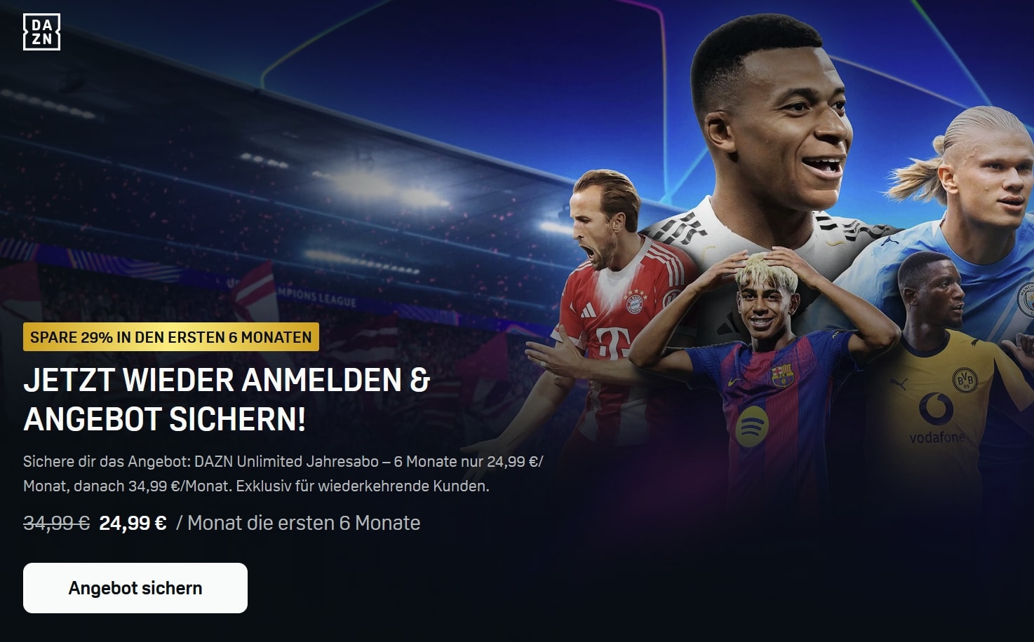 DAZN Angebot buchbar